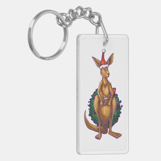 Kangaroo kerstSterrennacht Sleutelhanger (Voorkant Links)