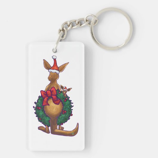 Kangaroo kerstSterrennacht Sleutelhanger (achterkant)