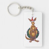 Kangaroo kerstSterrennacht Sleutelhanger (Voorkant)