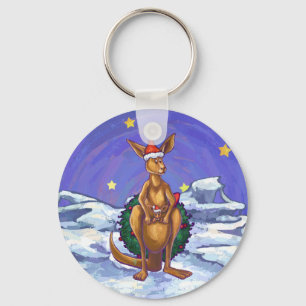 Kangaroo kerstSterrennacht Sleutelhanger