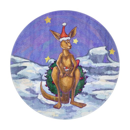 Kangaroo kerstSterrennacht Snijplank (Voorkant)