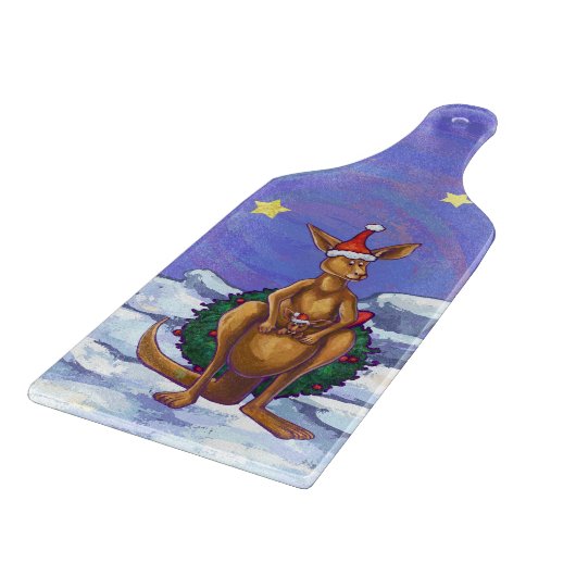 Kangaroo kerstSterrennacht Snijplank (Hoek)