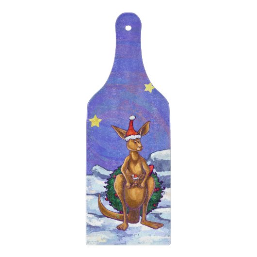 Kangaroo kerstSterrennacht Snijplank (Voorkant)