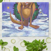 Kangaroo kerstSterrennacht Theedoek (Gevouwen)