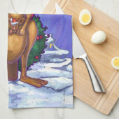 Kangaroo kerstSterrennacht Theedoek (Quarter Fold)