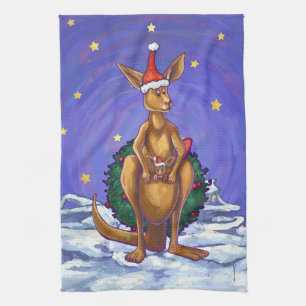 Kangaroo kerstSterrennacht Theedoek