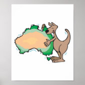 kangaroo knuffelend australië poster (Voorkant)