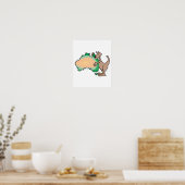 kangaroo knuffelend australië poster (Keuken)