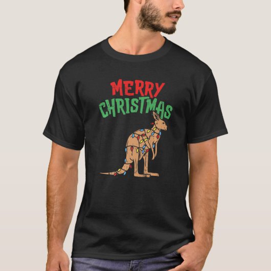 Kangaroo Lights Australia Merry Kerstpj Match T-shirt (Voorkant)