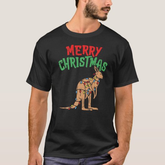 Kangaroo Lights Australia Merry Kerstpj Match T-shirt (Voorkant)