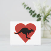 Kangaroo Love Red Heart Briefkaart (Staand voorkant)