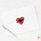Kangaroo Love Red Heart Ronde Sticker (Envelop)