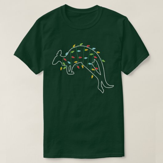 Kangaroo Lover Christmas Tree Light Pajama Xmas Gi T-shirt (Design voorkant)