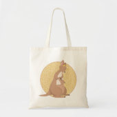 Kangaroo mama en Baby op Geel Patroon Tote Bag (Voorkant)