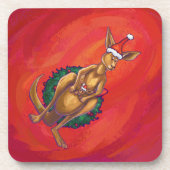 Kangaroo-mas op rood bier onderzetter (Voorkant)