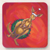 Kangaroo-mas op rood bier onderzetter (Voorkant)
