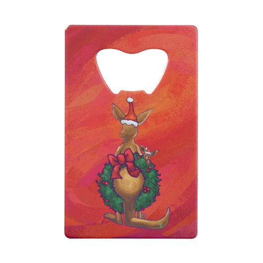 Kangaroo-mas op rood creditkaart flessenopener (Achterkant)