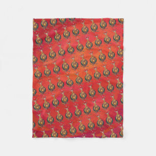 Kangaroo-mas op rood fleece deken