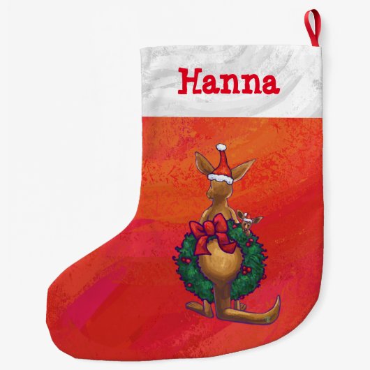 Kangaroo-mas op rood grote kerstsok (Achterkant)