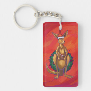 Kangaroo-mas op rood sleutelhanger