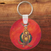 Kangaroo-mas op rood sleutelhanger (Voorkant)