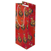 Kangaroo-mas op rood wijn cadeautas (Voorkant Gekanteld)