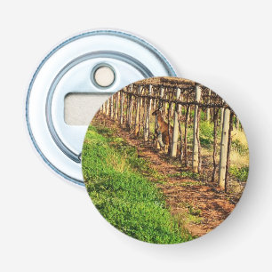 Kangaroo met Joey in de druiventeelt, flesopening. Button Flesopener