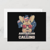 Kangaroo met zonnebril Australische roep Briefkaart (Voorkant / Achterkant)