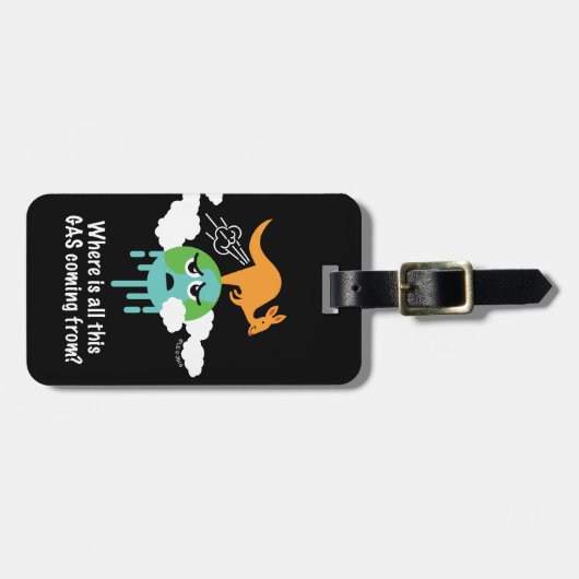 Kangaroo Methane Fart Bagagelabel (Voorkant horizontaal)