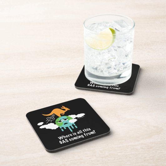 Kangaroo Methane Fart Bier Onderzetter (Rechterzijde)