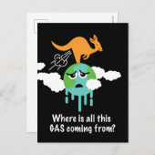 Kangaroo Methane Fart Briefkaart (Voorkant / Achterkant)