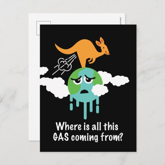 Kangaroo Methane Fart Briefkaart (Voorkant / Achterkant)