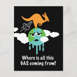 Kangaroo Methane Fart Briefkaart