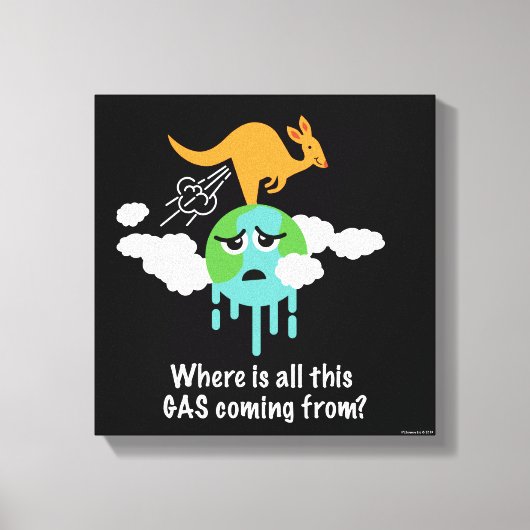 Kangaroo Methane Fart Canvas Afdruk (Voorkant)