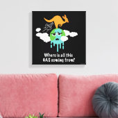 Kangaroo Methane Fart Canvas Afdruk (Insitu (Woonkamer))