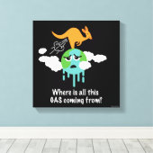 Kangaroo Methane Fart Canvas Afdruk (Insitu (Houten vloer))