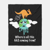 Kangaroo Methane Fart Fleece Deken (Voorkant)
