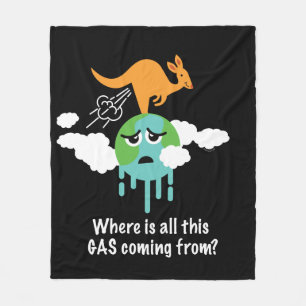 Kangaroo Methane Fart Fleece Deken