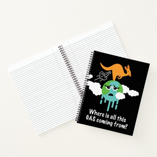Kangaroo Methane Fart Notitieboek (Binnen)