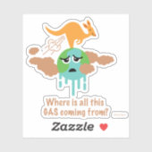 Kangaroo Methane Fart Sticker (Vel)