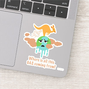 Kangaroo Methane Fart Sticker