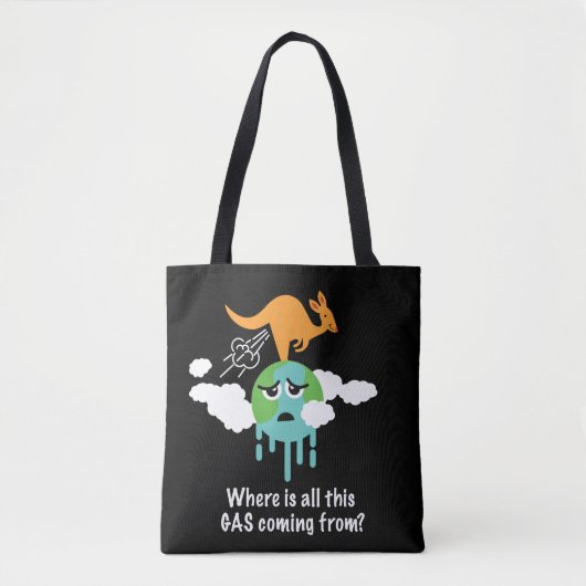 Kangaroo Methane Fart Tote Bag (Voorkant)