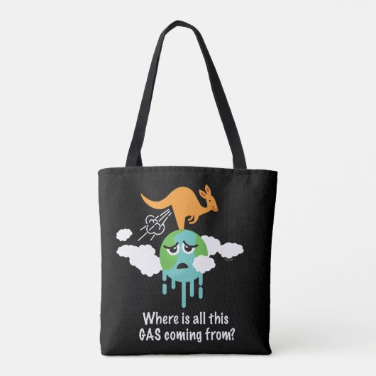 Kangaroo Methane Fart Tote Bag (Achterkant)