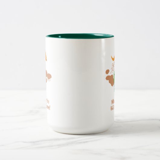 Kangaroo Methane Fart Tweekleurige Koffiemok (Center)