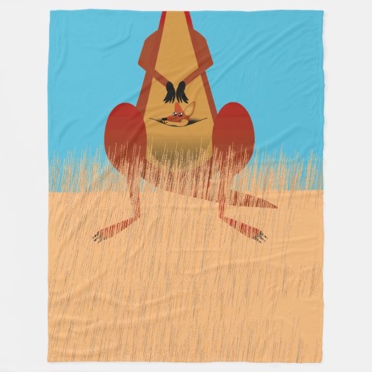 Kangaroo Moeder Fleece Deken (Voorkant)