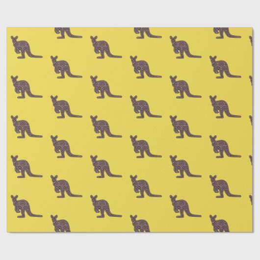 Kangaroo Mosaic Cadeaupapier (Vlak)