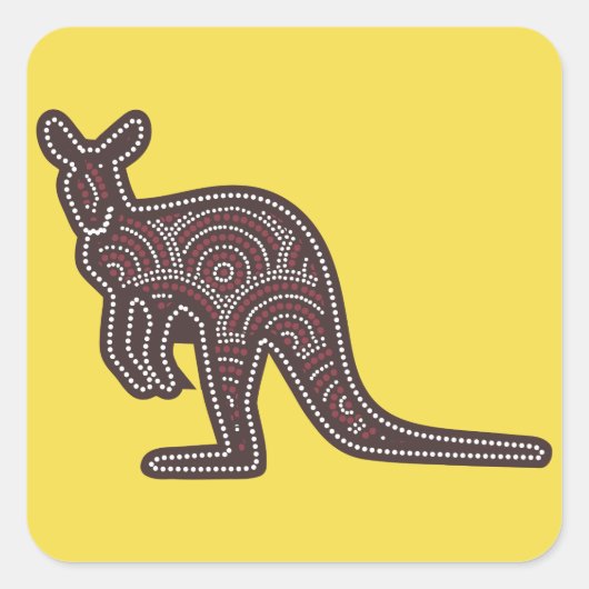 Kangaroo Mosaic Vierkante Sticker (Voorkant)