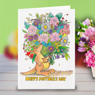 Kangaroo Mother's Day greetingcard by Nicole Janes Kaart