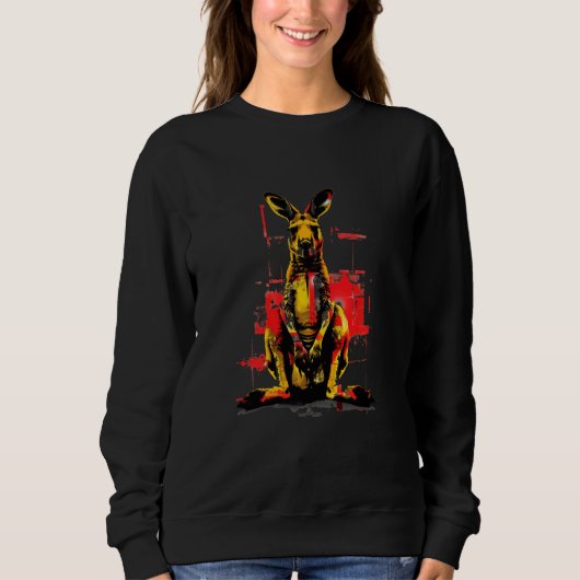 Kangaroo Motif Dierenvriend Forest Art Wildlife Na Trui (Voorkant)