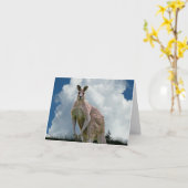 Kangaroo Notecard Kaart (Gele Bloem)